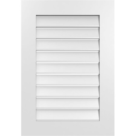 Ekena Millwork Vertical Surface Mount PVC Gable Vent: Functional, w/ 3-1/2"W x 1"P Standard Frame, 22"W x 32"H GVPVE22X3201SF